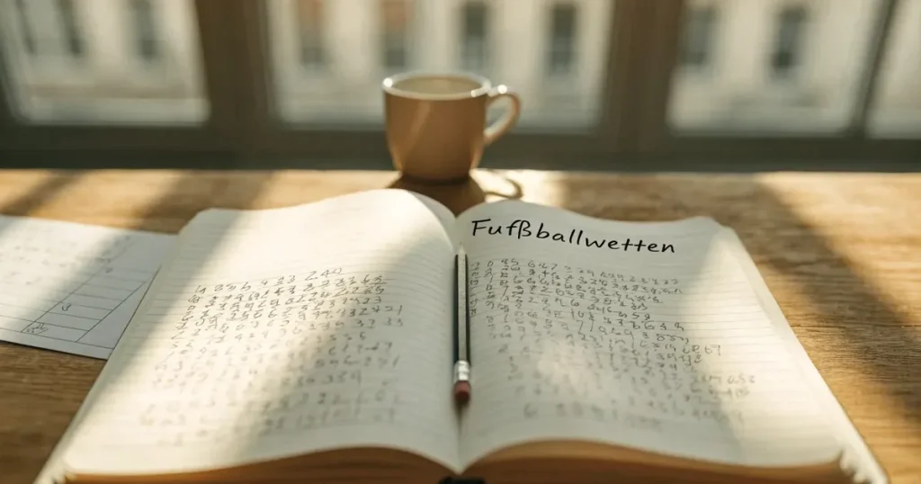 Ein Taschenrechner und ein Bleistift liegen auf kariertem Papier neben einer Tasse Kaffee, ein Fensterplatz mit Tageslicht.