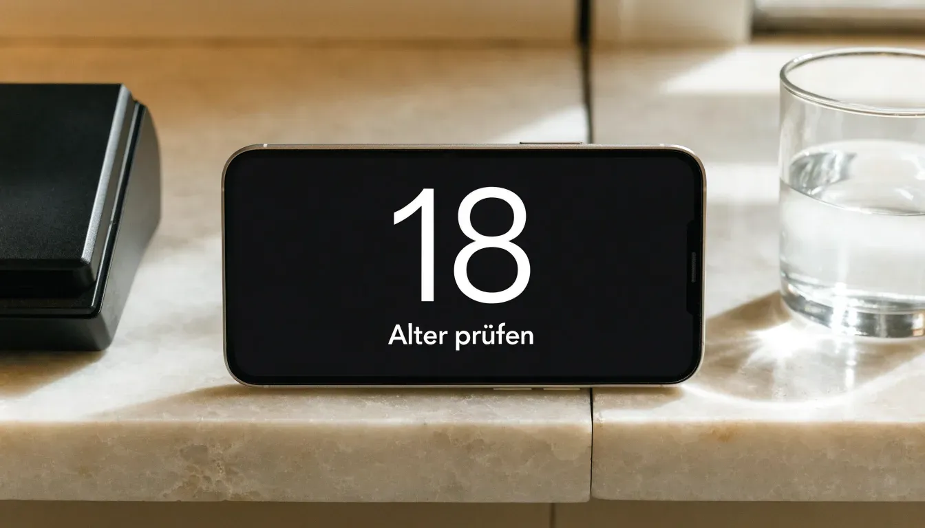 Ein hölzerner Richterhammer liegt auf einem hellen Pult, daneben steht ein Glas Wasser.